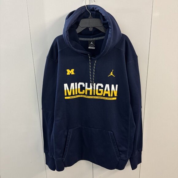 Jordan Other - Jordan University Of Michigan Wolverines Hoodie Therma Fit Men Sz Large